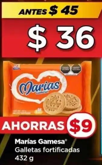 Bodega Aurrerá Marías Gamesa Galletas fortificadas 432 g oferta