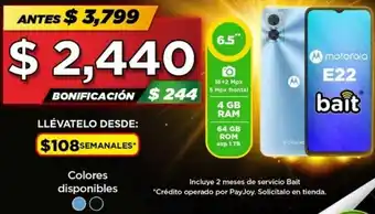 Bodega Aurrerá Motorola E22 oferta