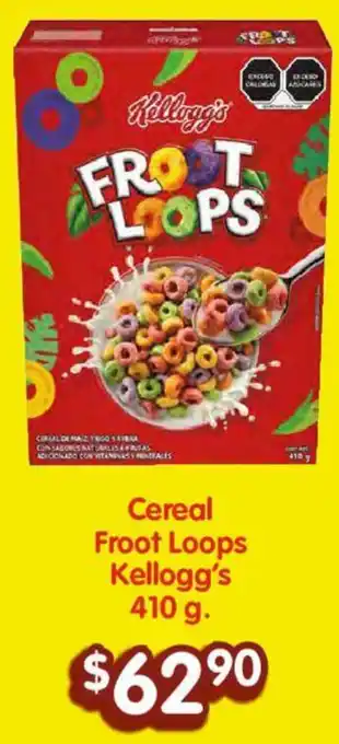Soriana Híper Cereal Froot Loops Kellogg's 410 g oferta