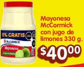 Soriana Híper Mayonesa McCormick con jugo de limones 330 g oferta