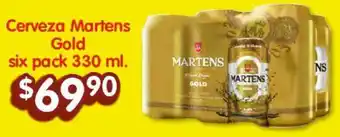 Soriana Híper Cerveza Martens Gold six pack 330 ml oferta