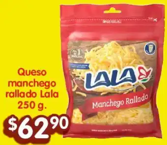Soriana Híper Queso manchego rallado Lala 250 g oferta