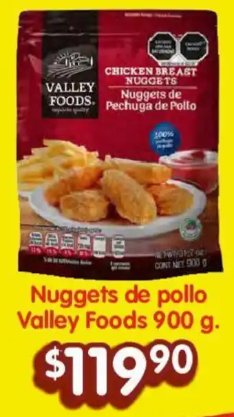 Soriana Híper Nuggets de pollo Valley Foods 900 g oferta