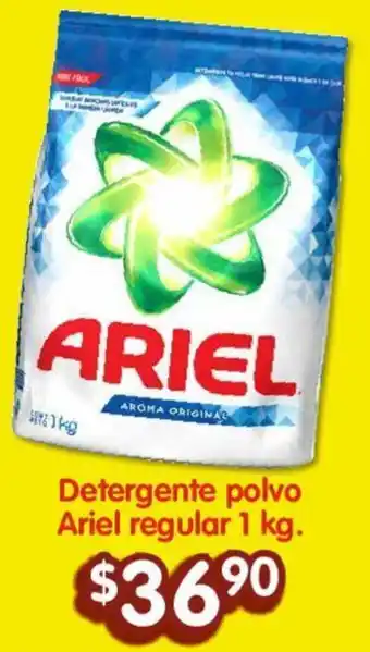 Soriana Híper Detergente polvo Ariel regular 1 kg oferta