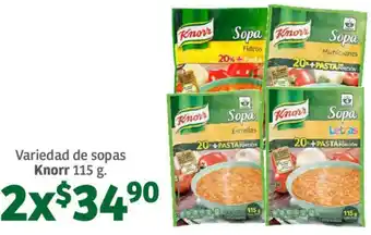 Soriana Híper Variedad de sopas Knorr 115 g oferta