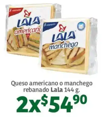 Soriana Híper Lala Queso americano o manchego rebanado 2x144g oferta
