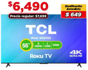 Bodega Aurrerá TCL HDMI USB UHD 4K ULTRA HD 55" oferta