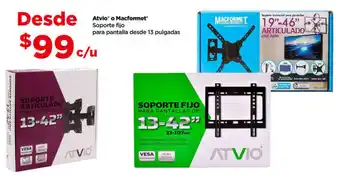 Bodega Aurrerá Atvio o Macformet Soporte fijo para pantalla desde 13 pulgadas oferta