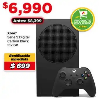 Bodega Aurrerá Xbox Serie S Digital Carbon Black 512 GB oferta