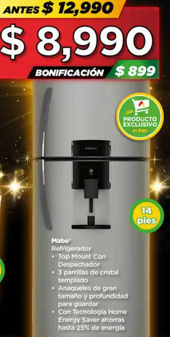 Bodega Aurrerá Mabe Refrigerador 14 pies oferta