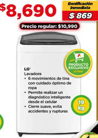 Bodega Aurrerá LG Lavadora 19kg oferta