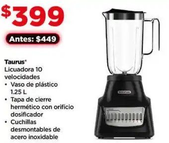Bodega Aurrerá Taurus Licuadora 10 1.25L oferta