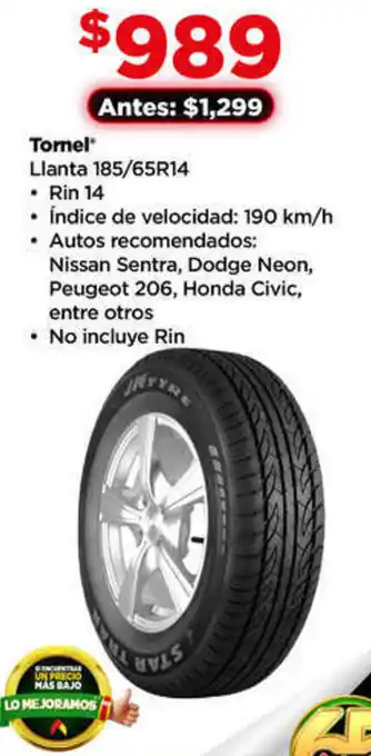 Bodega Aurrerá Tornel Llanta 185/65R14 oferta