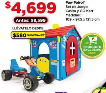 Bodega Aurrerá Paw Patrol Set de Juego Casita y GO Kart 109 x 97.5 x 121.5cm oferta