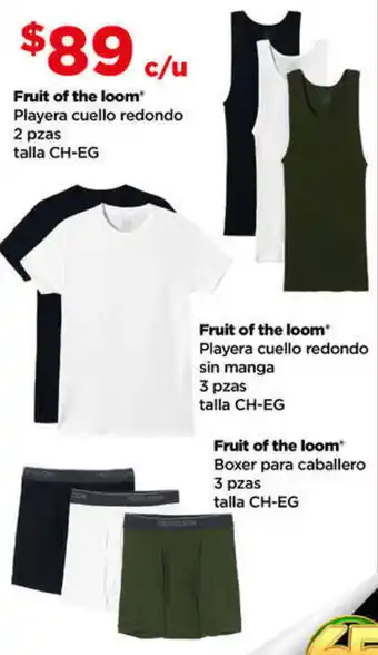 Bodega Aurrerá Fruit of the loom Playera cuello redondo 2 pzas talla CH-EG oferta