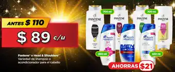 Bodega Aurrerá Pantene o Head & Shoulders Variedad de shampoo o acondicionador oferta