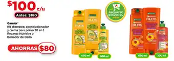 Bodega Aurrerá Garnier Kit shampoo, acondicionador y crema para peinar 10 en 1 oferta