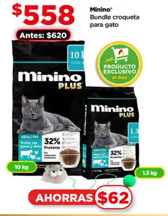Bodega Aurrerá Minino Bundle croqueta para gato oferta