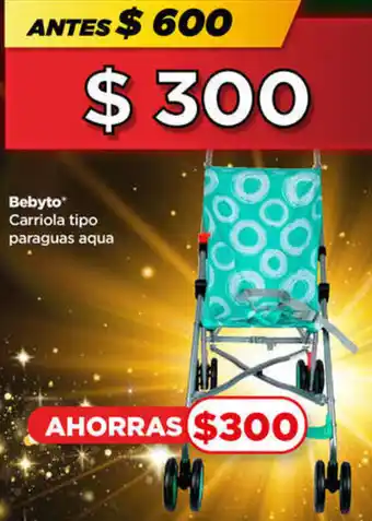 Bodega Aurrerá Bebyto Carriola tipo paraguas aqua oferta