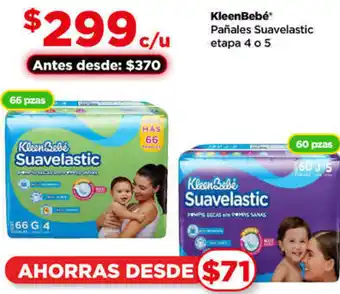 Bodega Aurrerá KleenBebé Pañales Suavelastic etapa 4 o 5 oferta