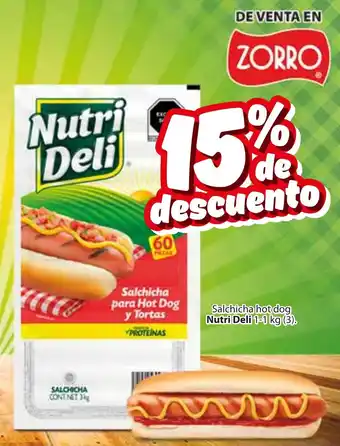 Zorro Salchicha hot dog Nutri Deli 1-1 kg (3). oferta