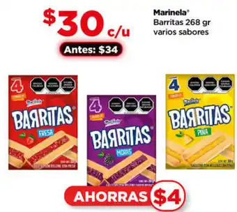 Bodega Aurrerá Marinela Barritas 268 gr varios sabores oferta