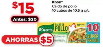 Bodega Aurrerá Knorr Caldo de pollo 10 cubos de 10.5 g c/u oferta