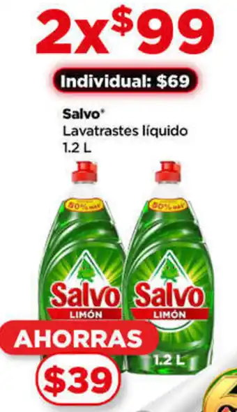 Bodega Aurrerá Salvo Lavatrastes líquido 2x1.2 L oferta