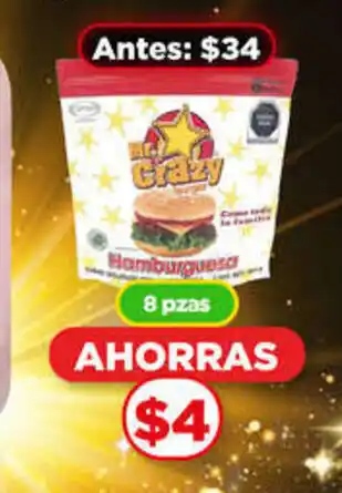 Bodega Aurrerá Mr. Crazy Hamburguesa 8 pzas oferta