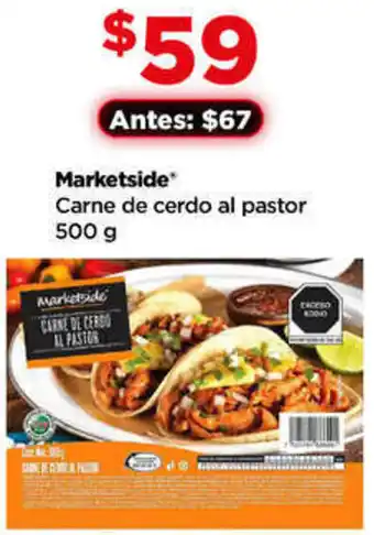 Bodega Aurrerá Marketside Carne de cerdo al pastor 500 g oferta