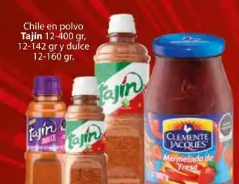 Chile en polvo Tajín 12-400 gr, 12-142 gr y dulce 12-160 gr.