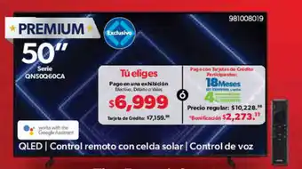 Sam's Club Samsung QLED | Control remoto con celda solar | Control de voz oferta