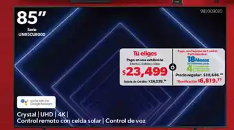 Sam's Club Samsung Crystal | UHD 4K | Control remoto con celda solar | Control de voz oferta