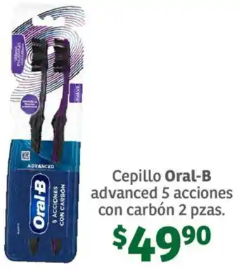 Soriana Híper Cepillo Oral-B advanced 5 acciones con carbón 2 pzas oferta
