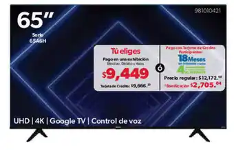 Sam's Club Hisense UHD | 4K | Google TV | Control de voz oferta