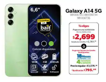 Sam's Club Samsung Galaxy A14 5G oferta