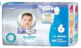 Soriana Híper Pañal bbtips etapa 6 de 40 piezas oferta