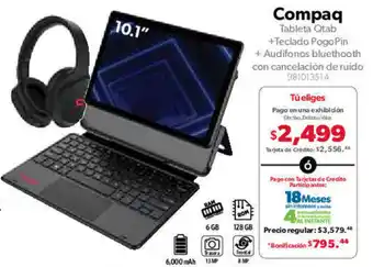 Compaq Tableta Qtab +Teclado PogoPin + Audifonos bluethooth con cancelación de ruido