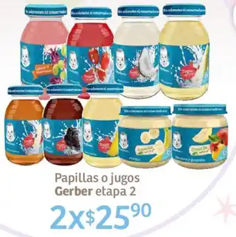 Soriana Híper Gerber Papillas o jugos etapa 2 oferta