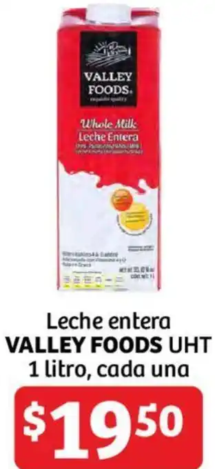 Soriana Híper VALLEY FOODS Leche entera UHT 1 litro oferta