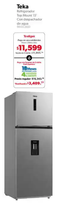 Sam's Club Teka Refrigerador Top Mount 15' oferta