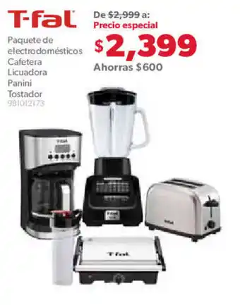 Sam's Club T-fal Paquete de electrodomésticos Cafetera Licuadora Panini Tostador oferta