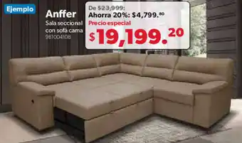 Anffer Sala seccional con sofá cama