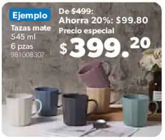 Sam's Club Member's Mark Tazas mate 545 ml 6 pzas oferta