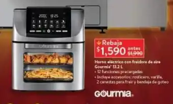 Walmart Horne eléctrica con freidora de aire Gourmia 13.2 L oferta