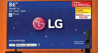 Walmart LG SMART TV 4K / UHD / HDR 86" oferta