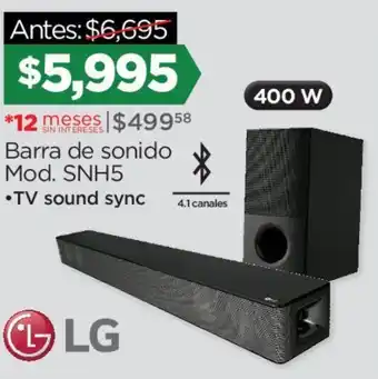 Chedraui LG Barra de sonido Mod. SNH5 oferta