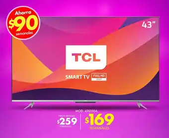 TCL SMART TV FULL HD 43" SEMANALES