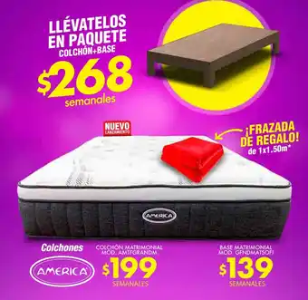 AMERICA LLÉVATELOS EN PAQUETE COLCHÓN + BASE SEMANALES