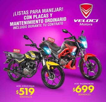 RAC CON PLACAS Y MANTENIMIENTO ORDINARIO INCLUIDO VELOCI MOTORS MOD. SYRIUS 150AM oferta